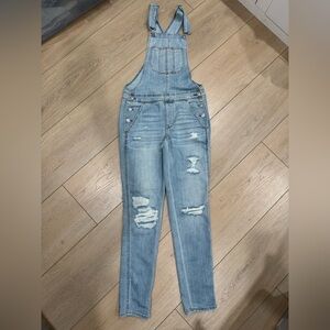 American Eagle Outfitters Light Blue Denim Overalls